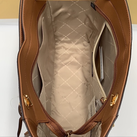 MICHAEL KORS LARGE X CHAIN LOGO SHOULDER BAG BROWN - Picture 10 of 16